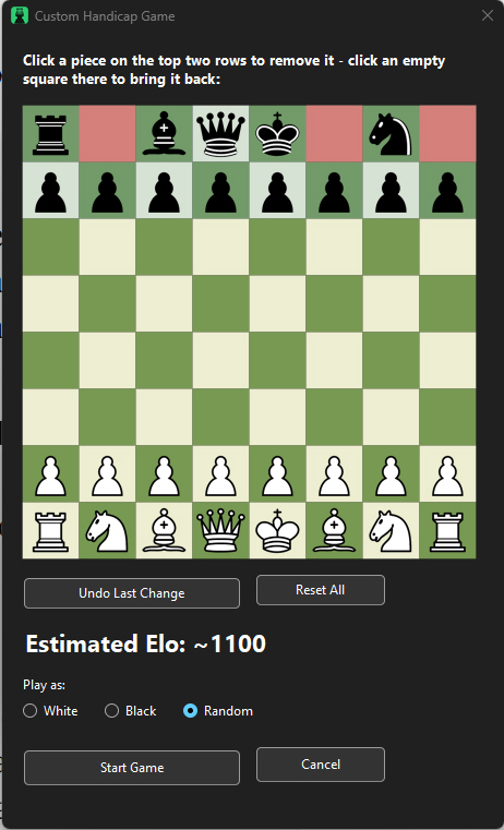 Custom handicap game piece editor