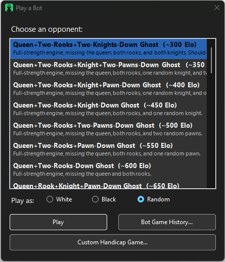 Playing against the bot