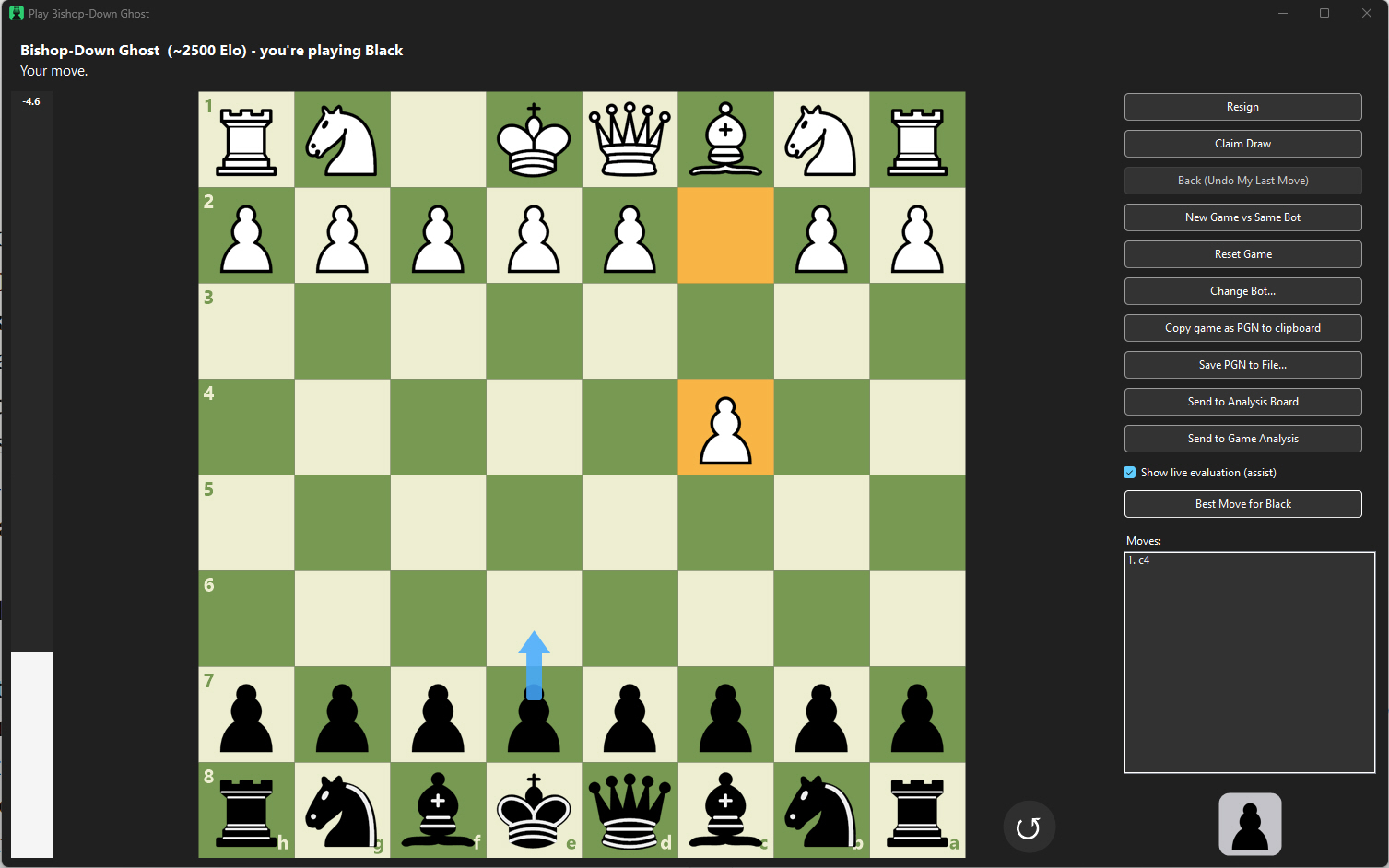 Playing a handicap game against the bot